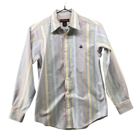 Brooks Brothers Boys M (8) Button Down Shirt Pima Cotton Long Sleeve Rainbow - Picture 1 of 9